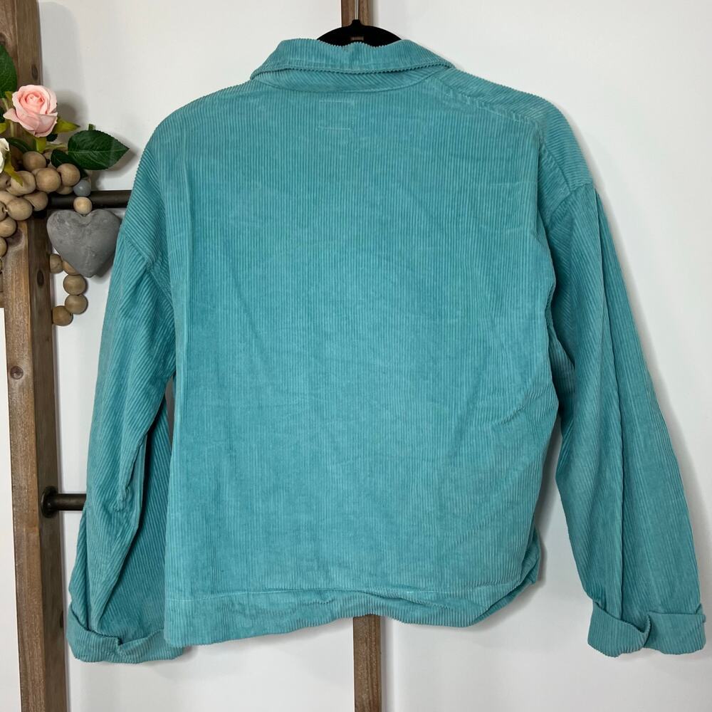 BDG Urban Outfitters Teal Corduroy Button Down Shacket Size Medium - Picture 4 of 7